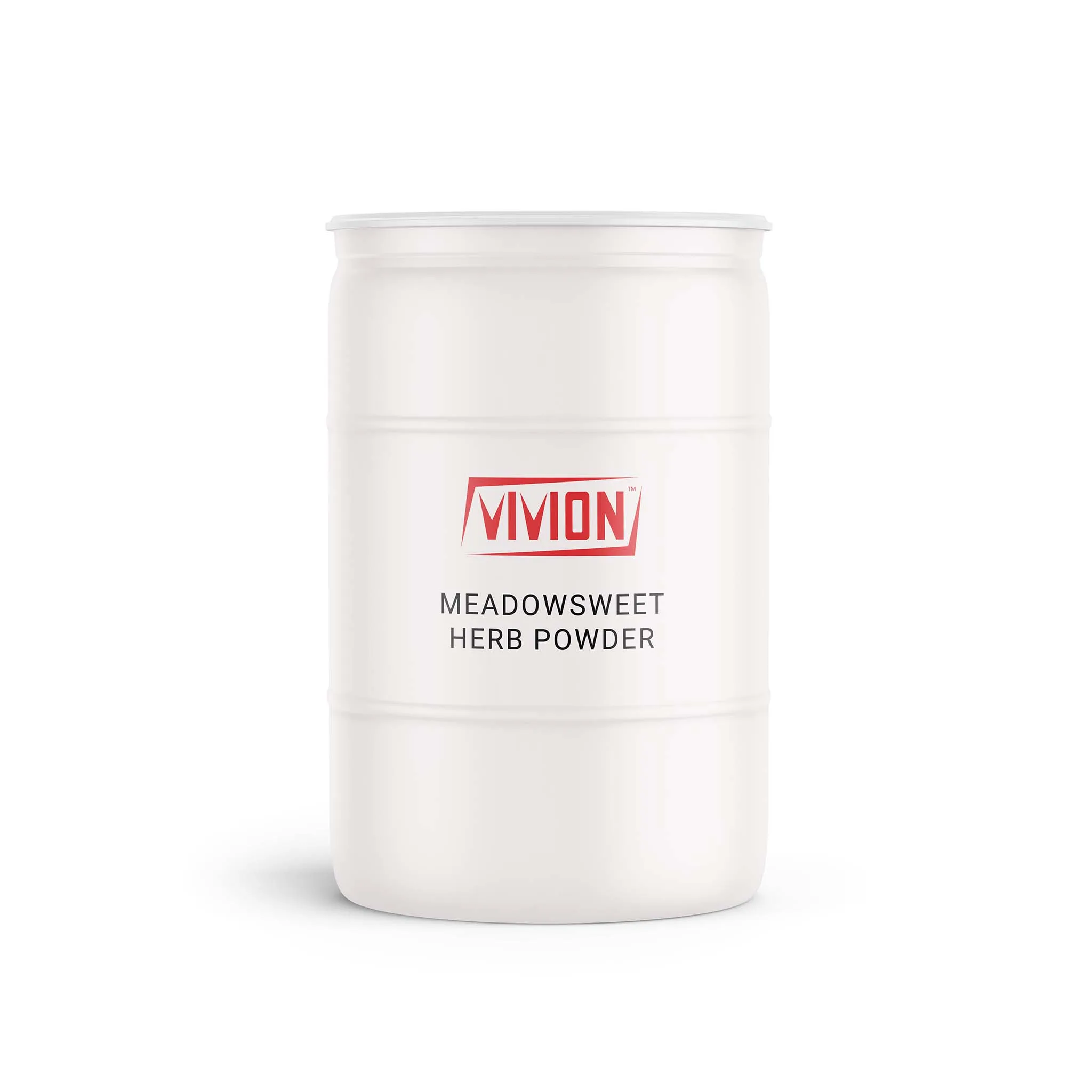 A barrel of Vivion's wholesale Meadowsweet Herb Powder.