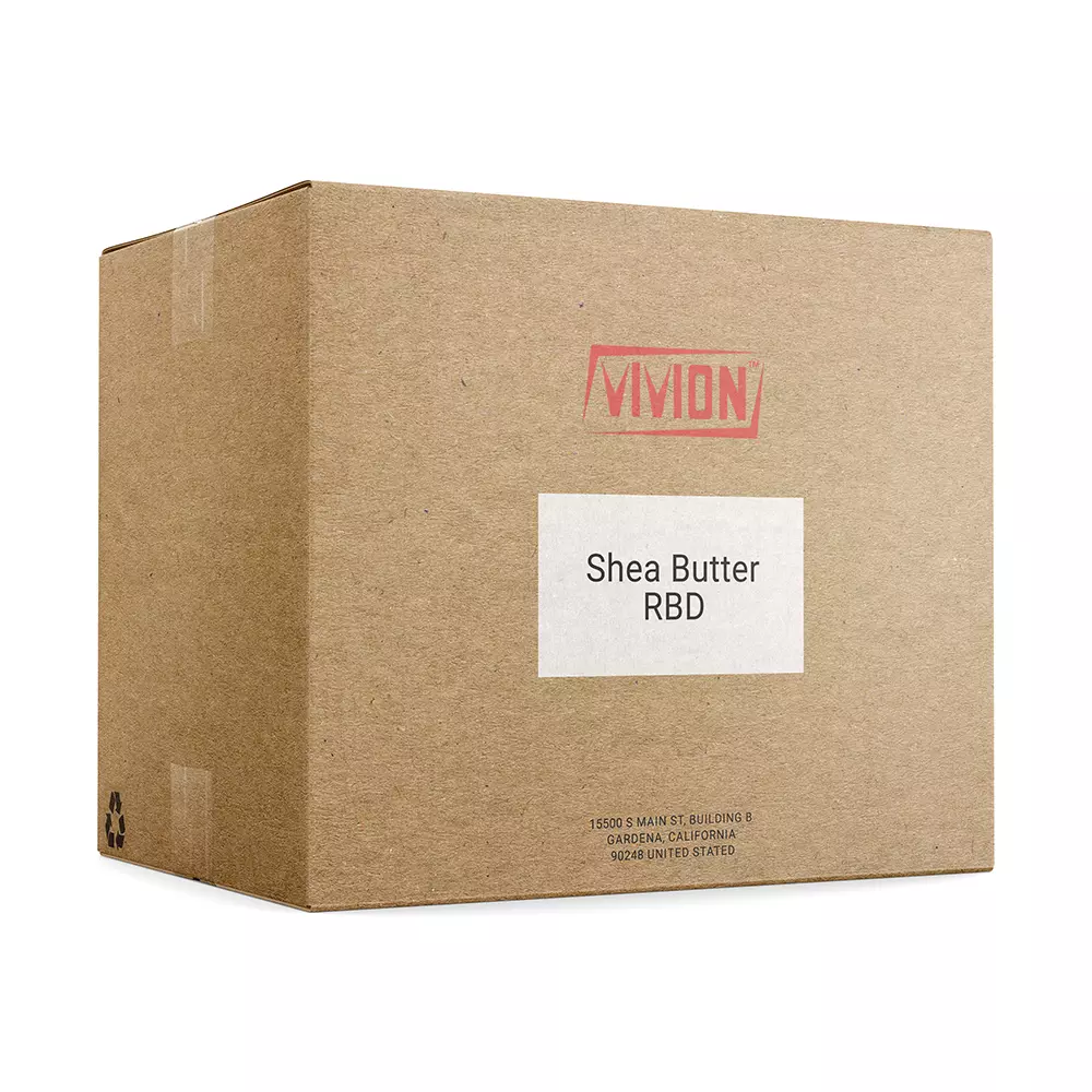 A box of Vivion's wholesale Shea Butter RBD.