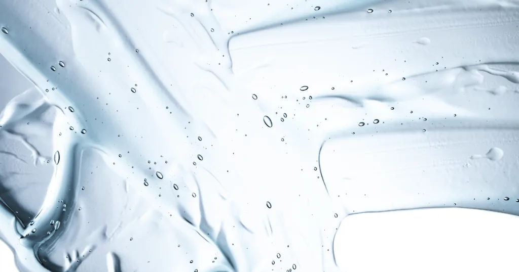 Clear glycerin gel spread against a white background.