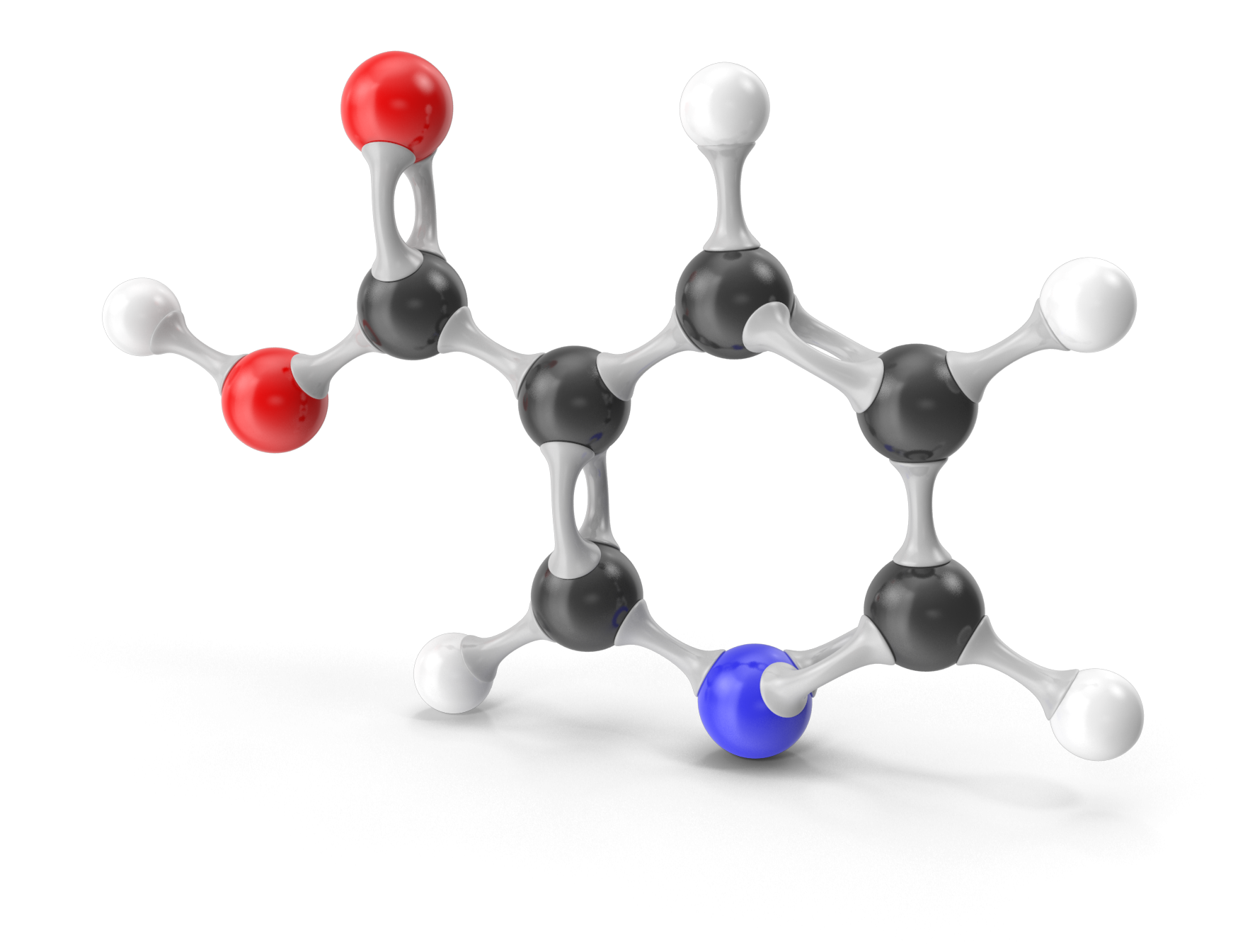 A chemical structure of Niacin Vitamin B3.